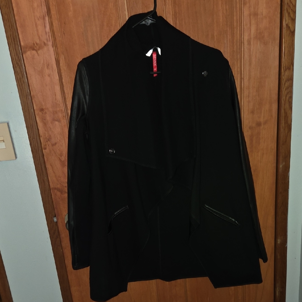 NWT Spanx Drape Front Jacket In S, Very Black